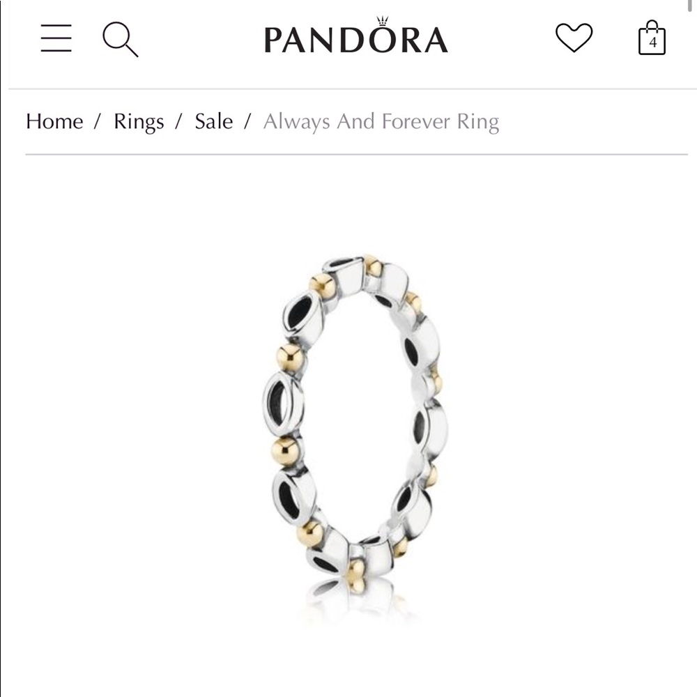 RARE Pandora Gold and Silver Ring